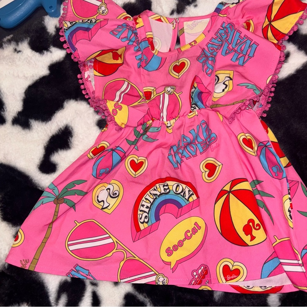 Barbie Colorful Graphic Pink Toddler Blouse